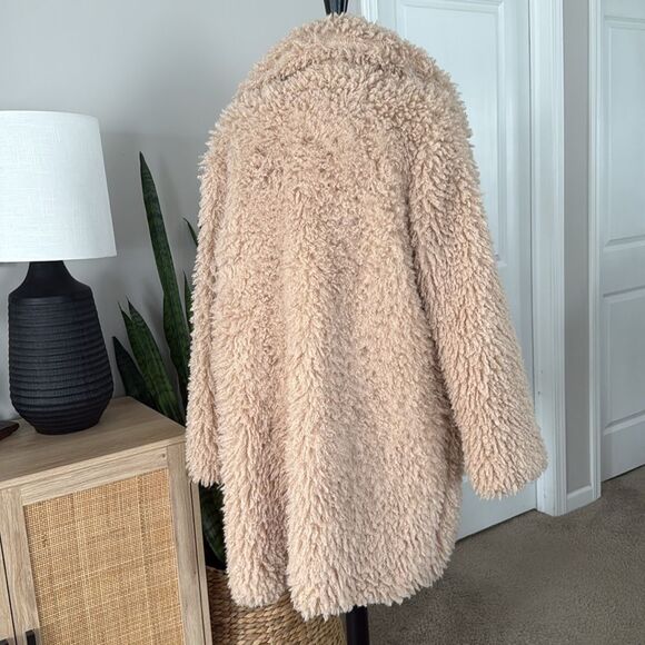 Wild Fable Beige Longline Sherpa Teddy Jacket - Picture 5 of 9